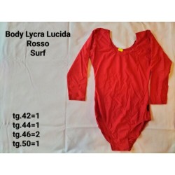 Body Lycra Lucido Rosso Manica 3/4 Taglia 46 Surf