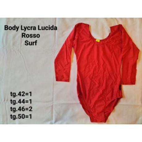 Body Lycra Lucido Rosso Manica 3/4 Taglia 46 Surf