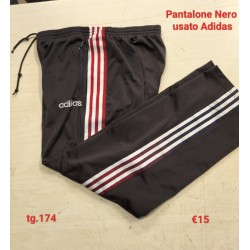 Pantaloni Neri Bande Nere e Rosse scritta bianca Tg 174  Adidas Vintage Usato