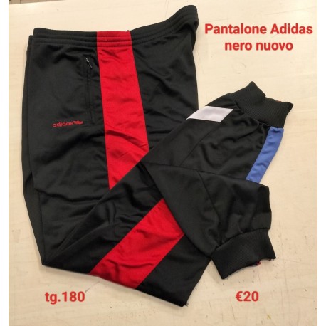 Pantaloni Acetato Nero con banda rossa Tg 180  Adidas Vintage Nuovi