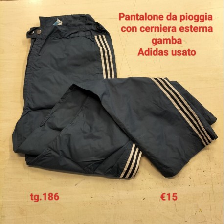 Pantaloni Blu da Pioggia con bande bianche  Tg 186  Adidas Vintage Usato