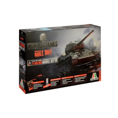 World of Tanks Russian T34/85 Plastic Model Kit 1/35 Italeri NEW cod.36509