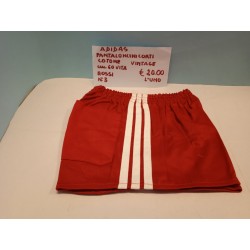 Pantaloncini Calcio di Cotone Rossi Tg. XS Girovita 60 cm. Adidas Vintage Nuovi