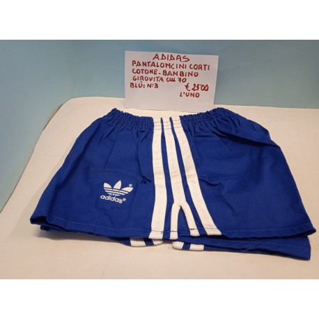 Pantaloncini Calcio di Cotone Blu Royal Tg S Girovita 70 cm Adidas Vintage Nuovi