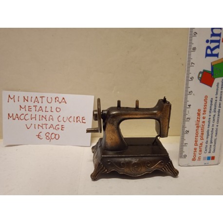 Miniatura in Metallo Macchina da Cucire Collezionismo Nuovo Vintage