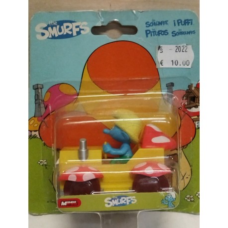 Puffo con Auto Schleich Smurfs SCHLÜMPFE Peyo Originali Nuovi Vintage Mondo