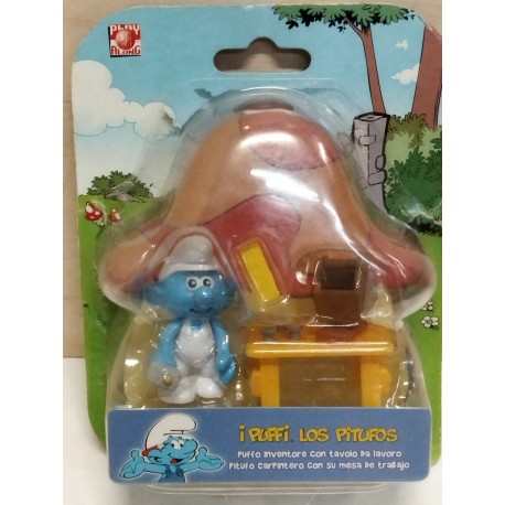 Puffo con Tavolo Schleich Smurfs SCHLÜMPFE Peyo Originali Nuovi Vintage Mondo