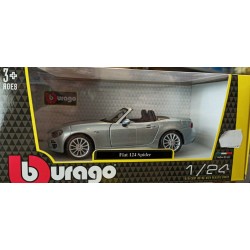 Fiat 124 Spider - Burago BBurago Scala 1:24 (Silver) Die Cast Metal