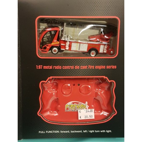 Metal Radiol Control Fire Engine 1/87 Veicoli VVFF Vigili del Fuoco Autoscala A