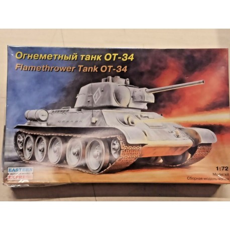 Russian Flamethrower Tank OT 34 WWII Plastic Model Kit Eastern 72052