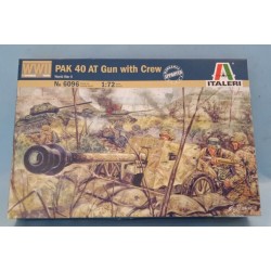 Pak 40 AT Gun with Crew Plastic WWII  Model Kit Scala 1/72 N° 6096 Italeri 