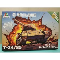 Russian WWII Tank T34/85 no.34102 1/72 Italeri plastic model tank easy kit