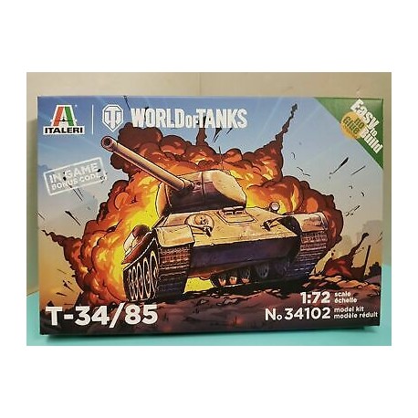 Russian WWII Tank T34/85 no.34102 1/72 Italeri plastic model tank easy kit