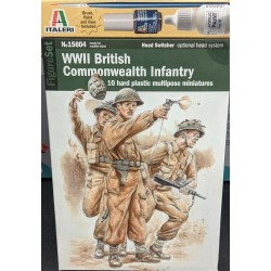 WWII British Commonwealth Infantry Figures 10 Soldiers  1/56 Cod 15604 Italeri