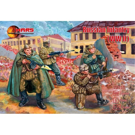 Russian Infantry WW2 - Mars 72114 Plastic figures 1:72 Soldatini