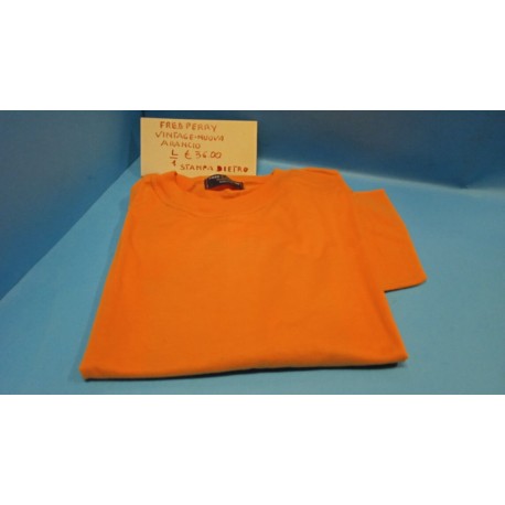 Maglia Mezza Manica Fred Perry con stampa sul retro Arancio '70-80 Vintage Nuovo