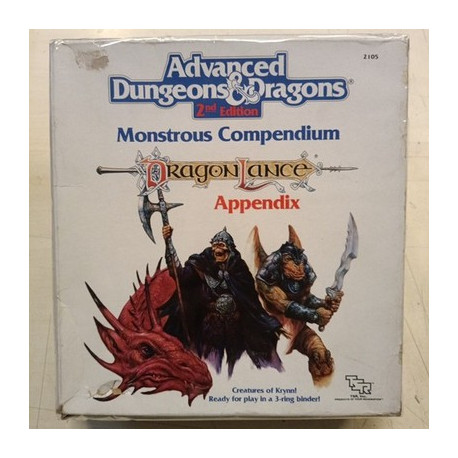 Advanced Dungeons e Drangons 2nd ED. Monstrous Compendium Dragonlance Appendix