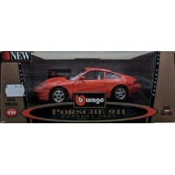 Porsche 911 Carrera 1997 - Burago BBurago Scala 1:24 (Red) Die Cast Metal