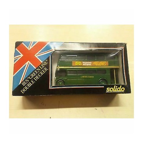 Solido Bus Green Line Double Decker -  die cast metal model  19 CM. scala 1/50 