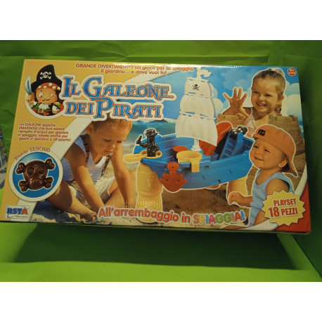 Il Galeone dei Pirati da Spiaggia Giardino Gioco per Bambini 46x30x53 Nuovo RSTA