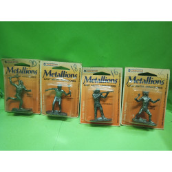 Miniature Set da 4   Metallions Lone Star Cast Metal Miniatures Scala 1/32