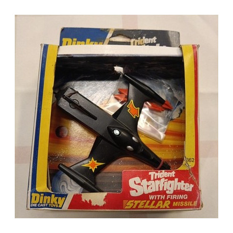 Trident Star Fighter w. Stellar Missile Die Cast Metal  Dinky Toys Vintage '80