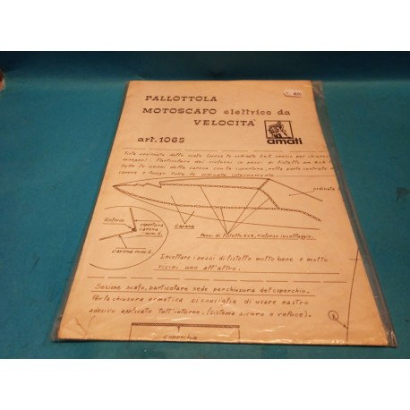 Pallottola Motoscafo Art 1065 disegni Costruttivi Modellismo Navale Amati Italy