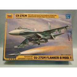 SSU 27SM Flanker B Mod 1 Russian Air Plastic Model Kit Scala 1/72 Zvezda