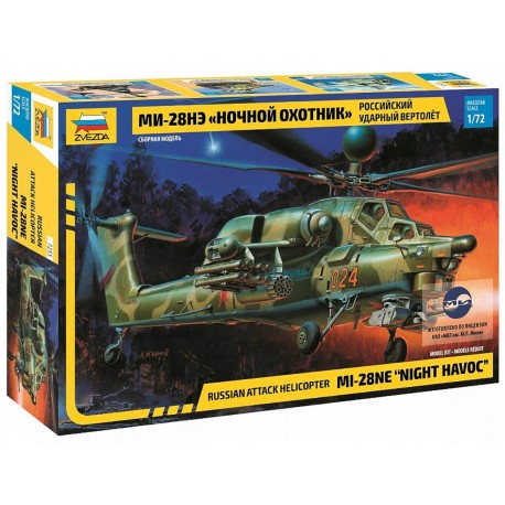 Russian Attack Helicopter Mi 28 NE Plastic Model Kit Zvezda 1/72 N°7255