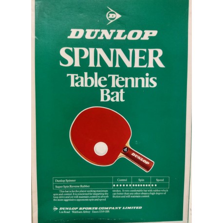 Dunlop Vintage Classic Table Tennis Bat SPINNER  Ping Pong Racchetta (leggere)