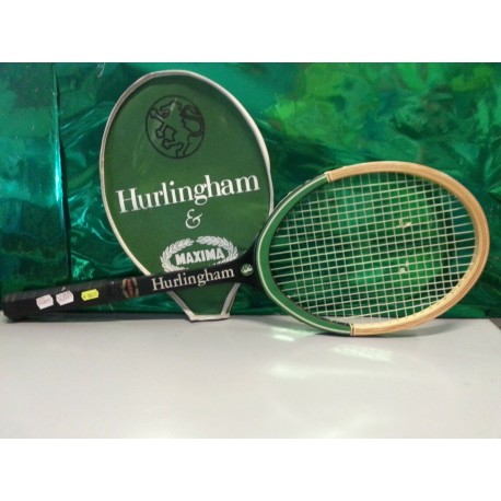 Racchetta Tennis in Legno Maxima  Hurlingham con portaracchetta13 1/2M-5 4 5/8 