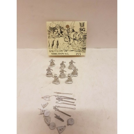 Mirliton SG Figures Soldiers  8 Pcz 1/72 N° C13 Fanti Medievali Alabardieri