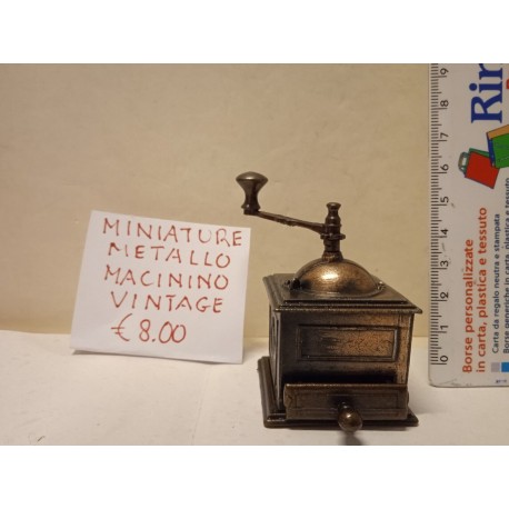 Miniatura in Metallo Macinino da caffè Collezionismo Nuovo Vintage