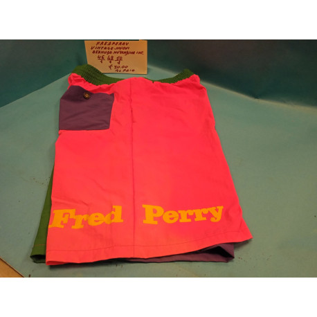 Bermuda da mare con slip interno Fred Perry Colorato '70-80 Vintage Nuovo