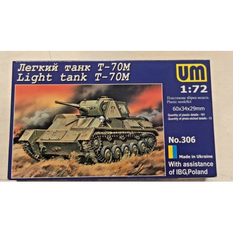 Russian WWII Tank T70 Plastic Model Kit 1/72 UM N°306