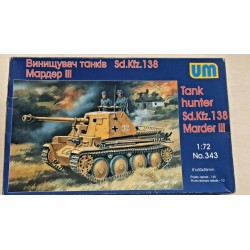 German WWII Tank Hunter Sd. Kfz. 138 Marder III Plastic Model Kit 1/72 UM N°343