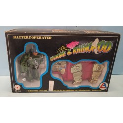 Nebular Warlords Rhinordo e Degore Trasformer Robot Battery Opered Vintage Nuovo