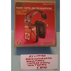 Radio Cuffia AM FM Headphone Non funzionante By Litardi Vintage Nuovo